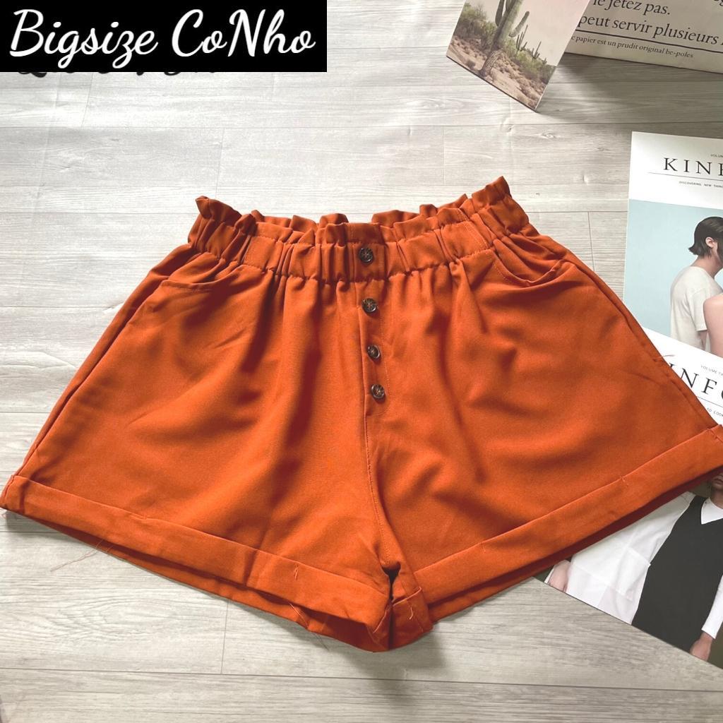 Quần đùi bigsize nữ lưng thun họa tiết nút, Quần short nữ big size QLT