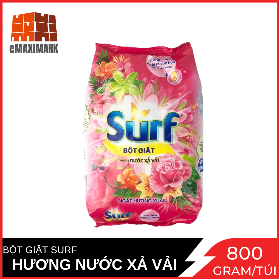 Bột Giặt Surf Hương Nước Xả Vải Gói 800g (HỒNG)