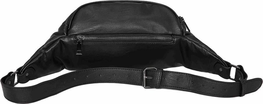 Men'S Badge Pattern Waist Pack Korean PU Leather Chest Bag