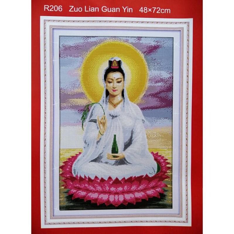 Tranh thêu Chữ thập Phật bà quan âm R206 (48x72cm)chưa thêu