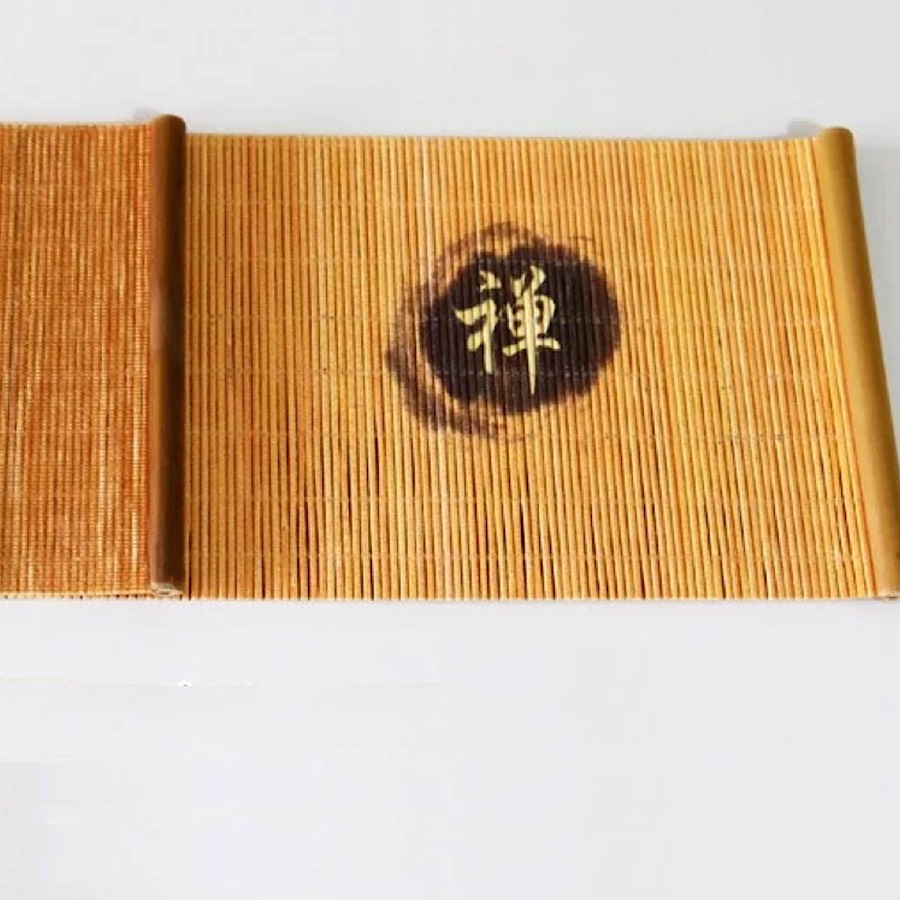 CHIẾU TRE TRẢI BÀN TRÀ , TRANG TRÍ CHỮ THIỀN LOẠI NHỎ 10 x 45 cm