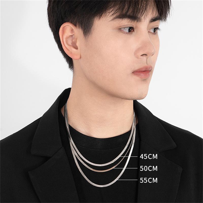 Dây Chuyền Xương Rắn Thép Titan, Thời Trang Và Tối Giản, Dành Cho Nam, Phụ Kiện Hip-Hop, Dây Chuyền