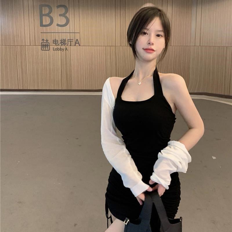ĐẦM CỔ YẾM BODY VỚI 2 DÂY RÚT