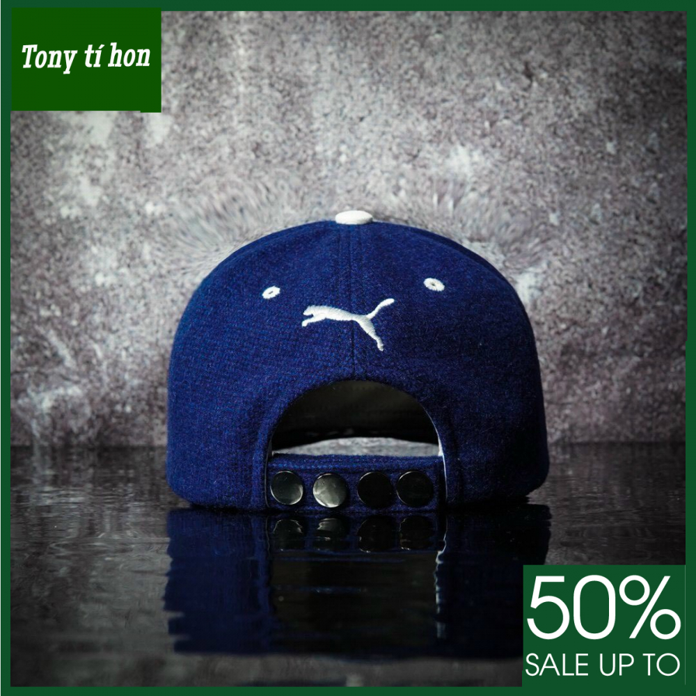 Tony tí hon - Mũ/nón kết lưỡi trai thời trang nam nữ PM trắng xanh quai bấm hàng hiệu cao cấp, đẹp - freeship