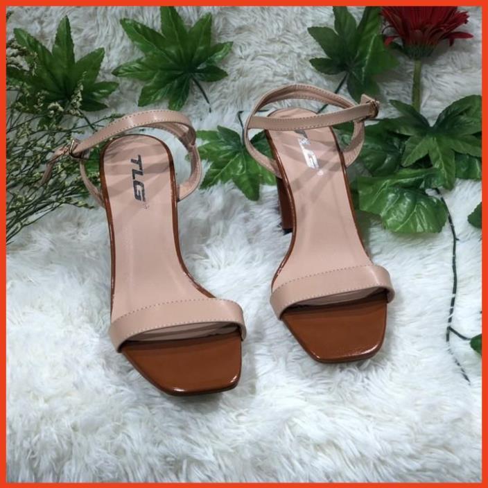 TLG Sandal cao gót quai da hot trend 2020 trẻ trung năng động 21283