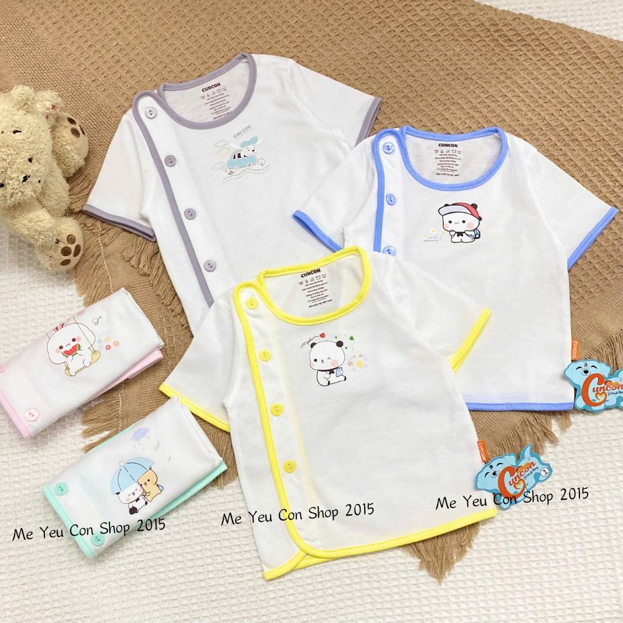 [CC01] 3-9kg ÁO BÁC SĨ TAY NGẮN TRẮNG VIỀN CÚN CON - Viền Xanh Dương