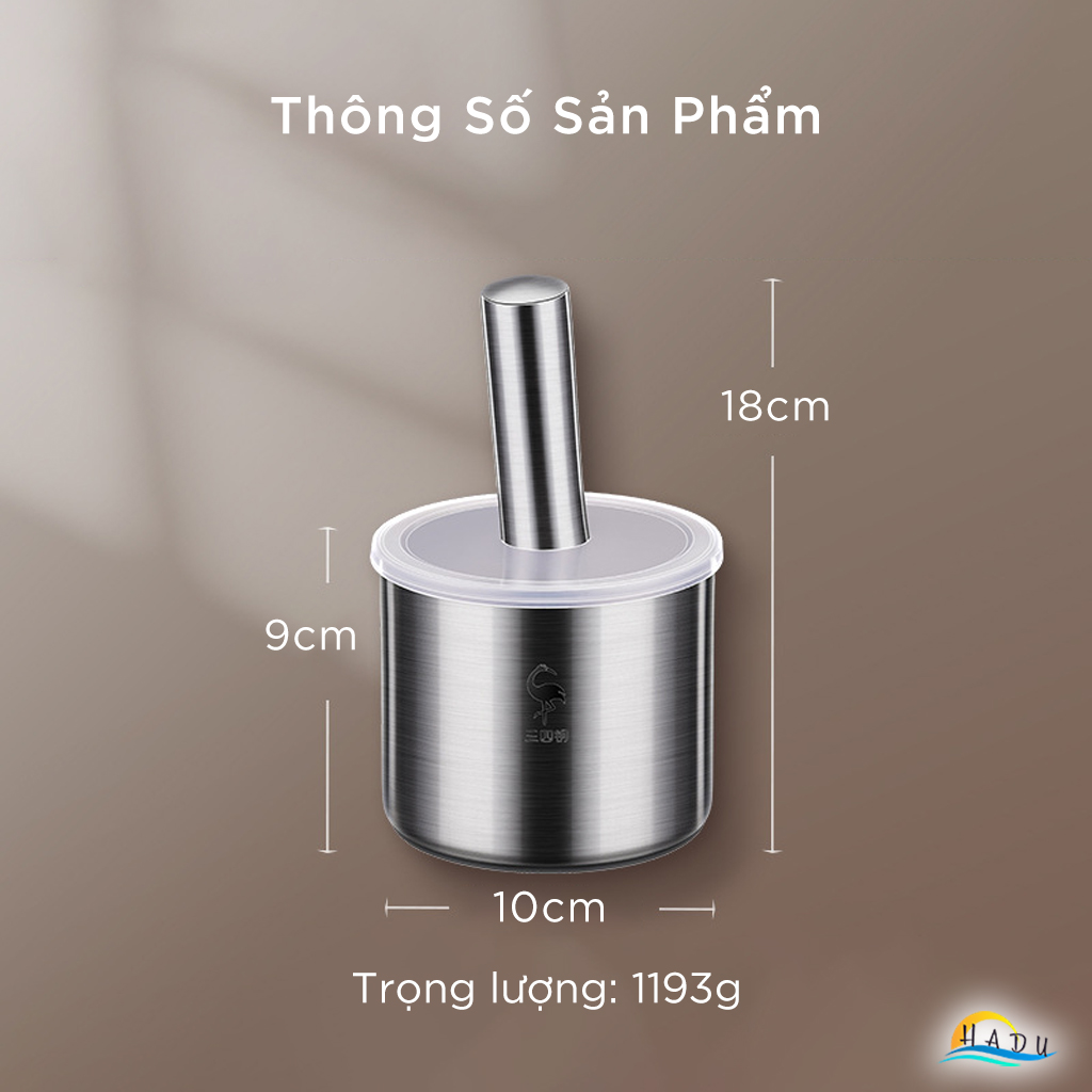 Chày Cối Inox 304 Mini Cao Cấp Đạt Chất Lượng LFGB Đức SSGP