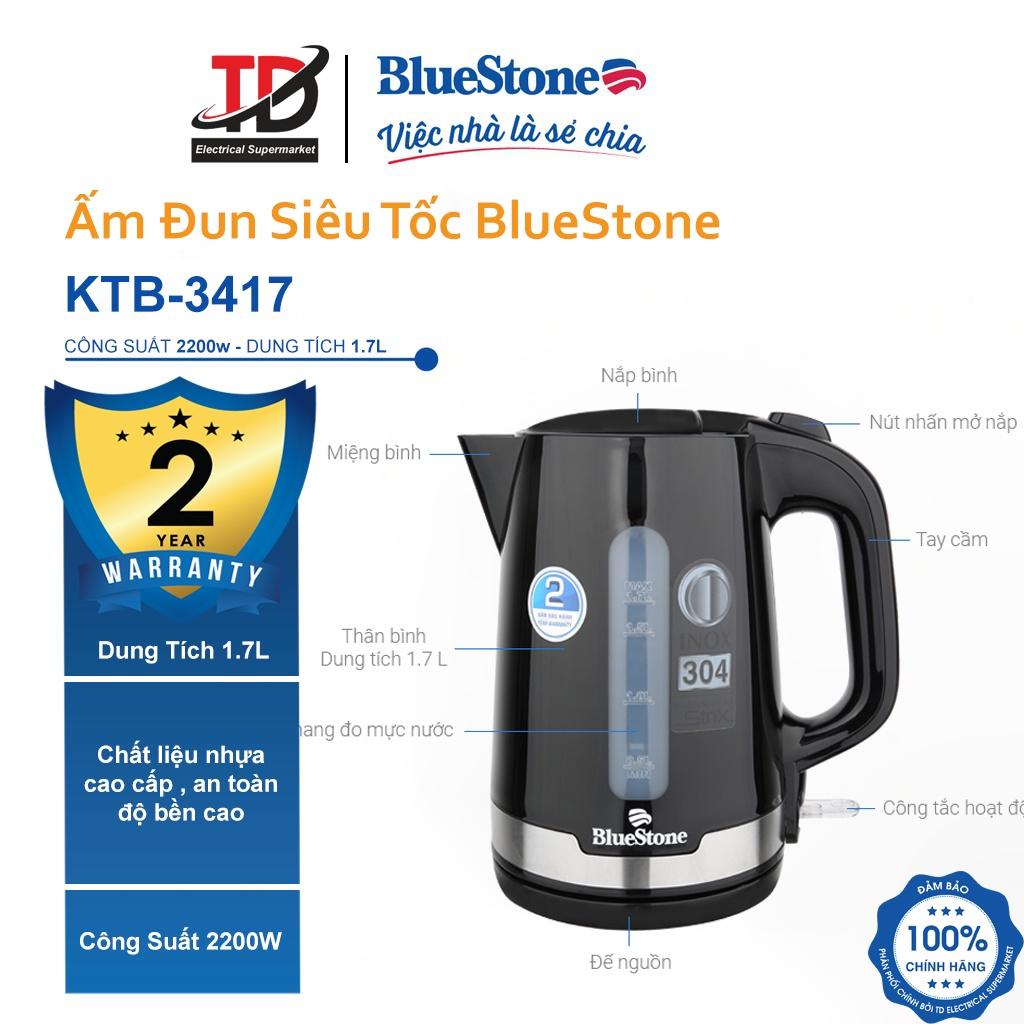 Ấm Đun Siêu Tốc Bluestone KTB-3417 , 1.7 lít -2200W , Hàng Chính Hãng