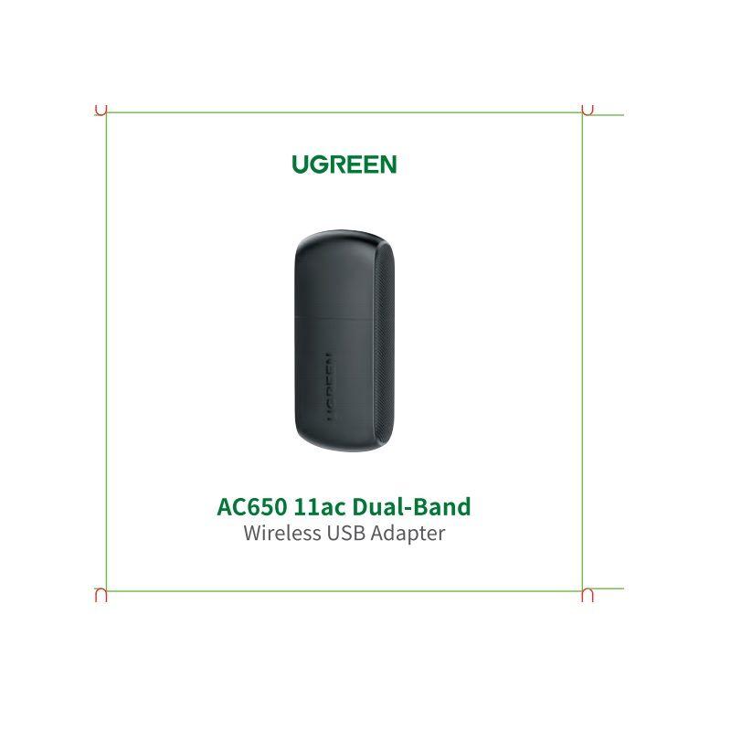 Ugreen UG20204CM448TK Ac650 11Ac Dual-Band Wireless Usb Adapter - HÀNG CHÍNH HÃNG