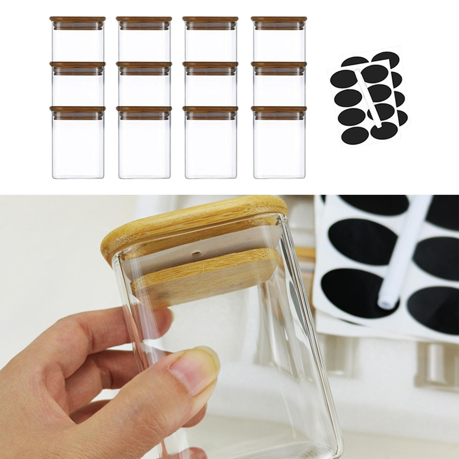 12Pcs Glass Food Storage Container Containers Set Kitchen Canister Jar