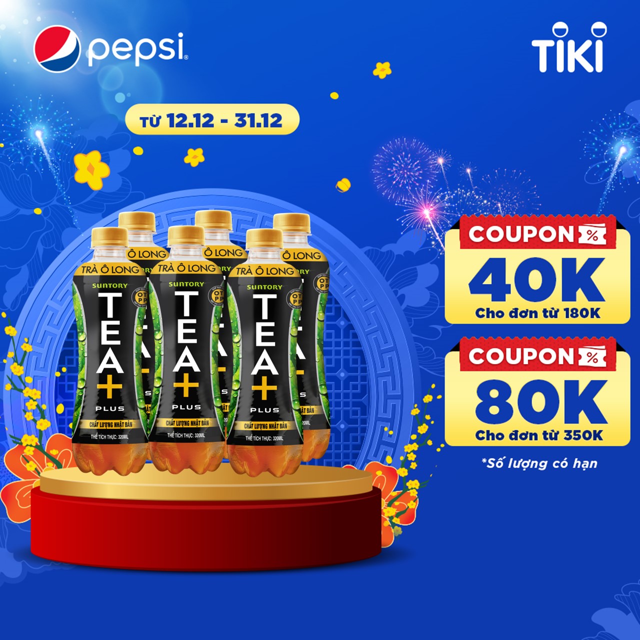 Lốc 6 Chai Trà Ô Long Tea+ Plus