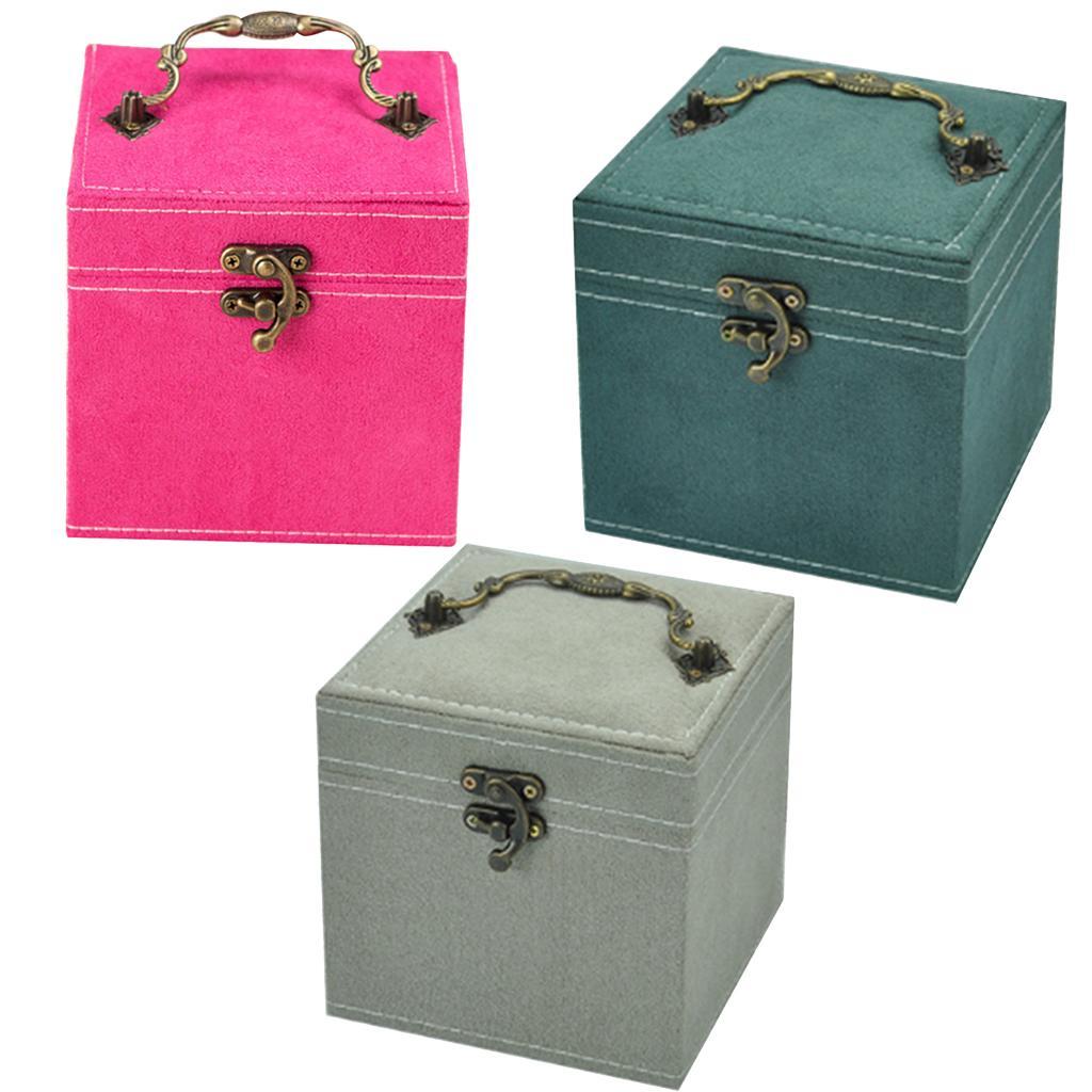 Jewelry Case Earring Necklace Box Organizer with Metal Buckle