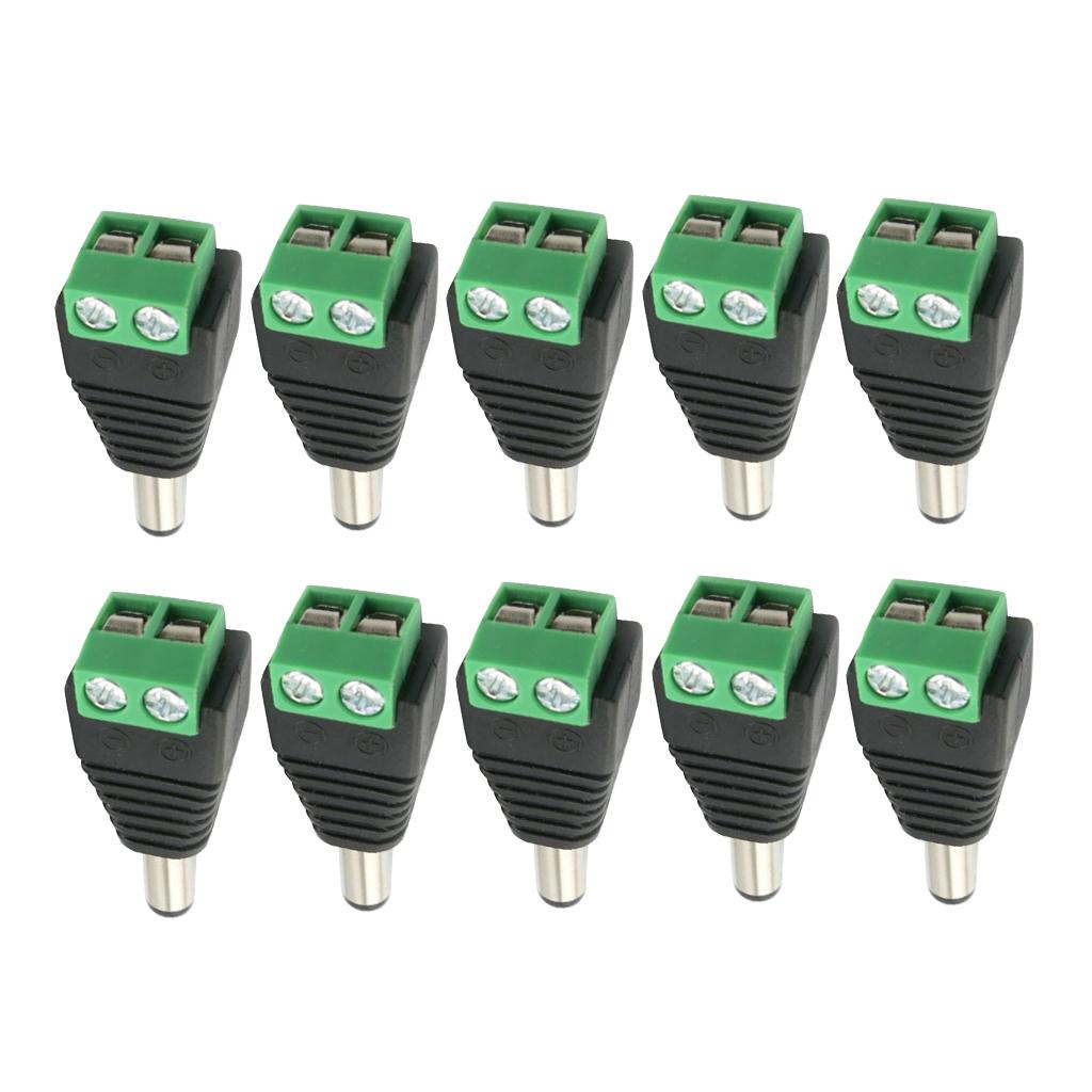10 12V Nam DC Jack Cắm Dành Cho Dải Đèn LED 120W Nhiệt Độ Hoạt Động: -50 ° C ~ 68 ° C