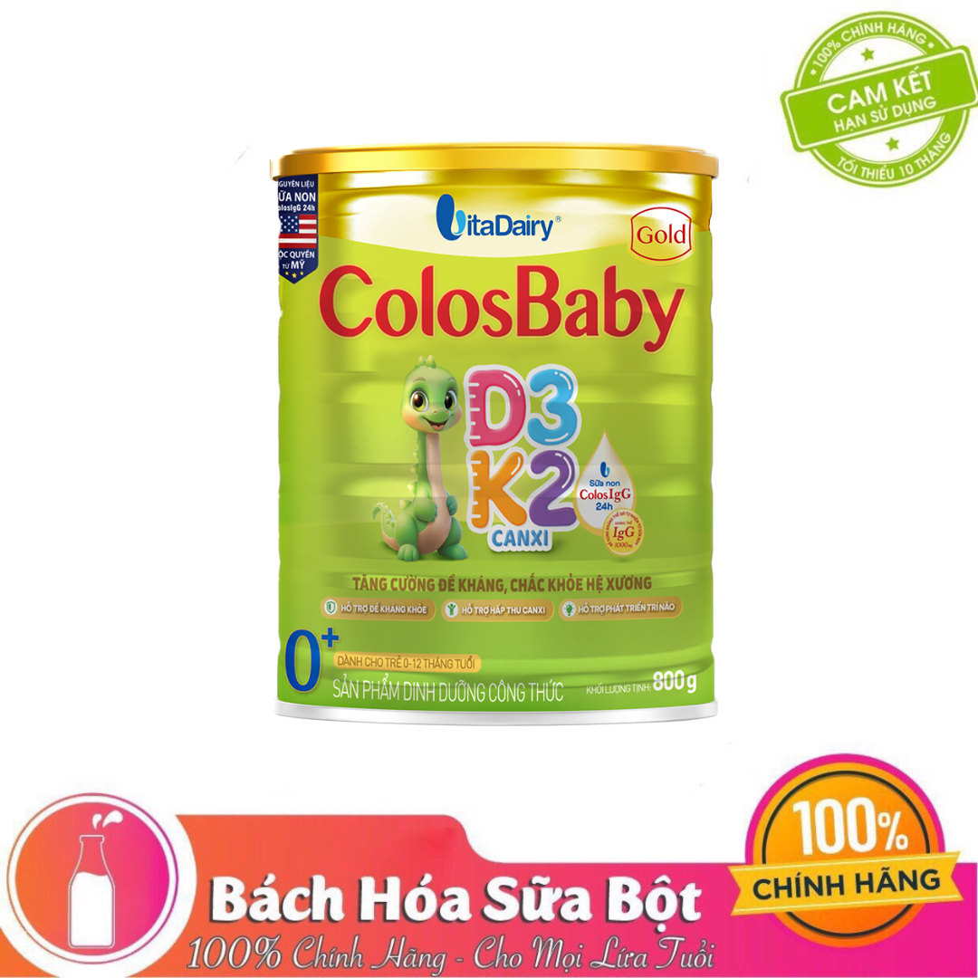 Sữa Bột ColosBaby Gold D3K2 0+ 800g