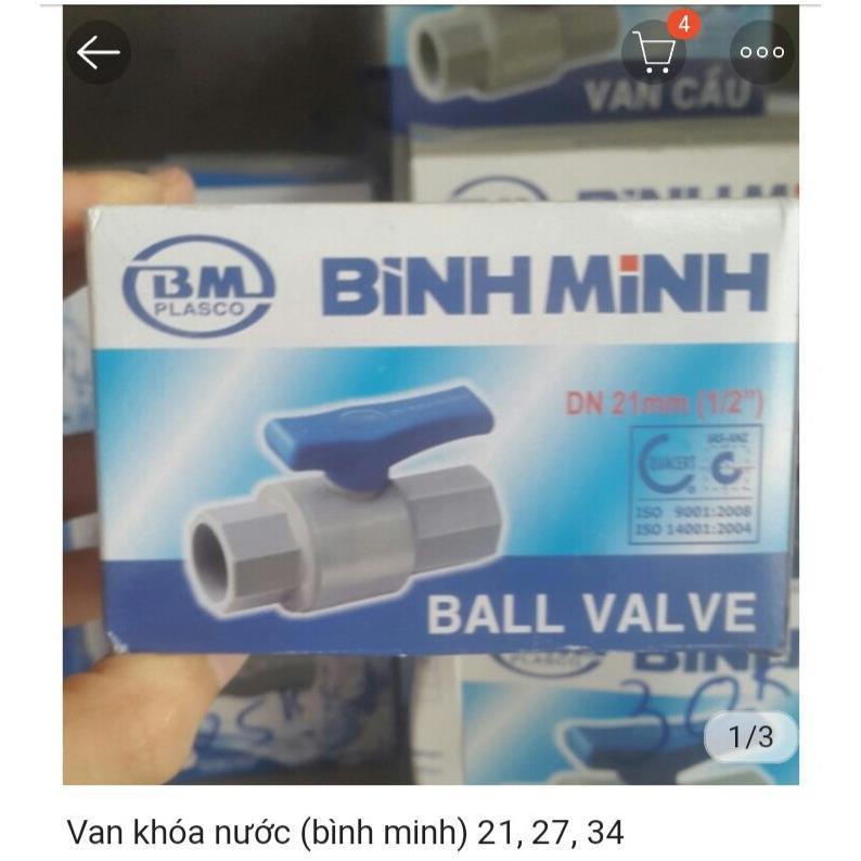 BỘ VAN KHÓA NƯỚC BÌNH MINH PVC 21, 27, 34 - HÀNG CHÍNH HÃNG