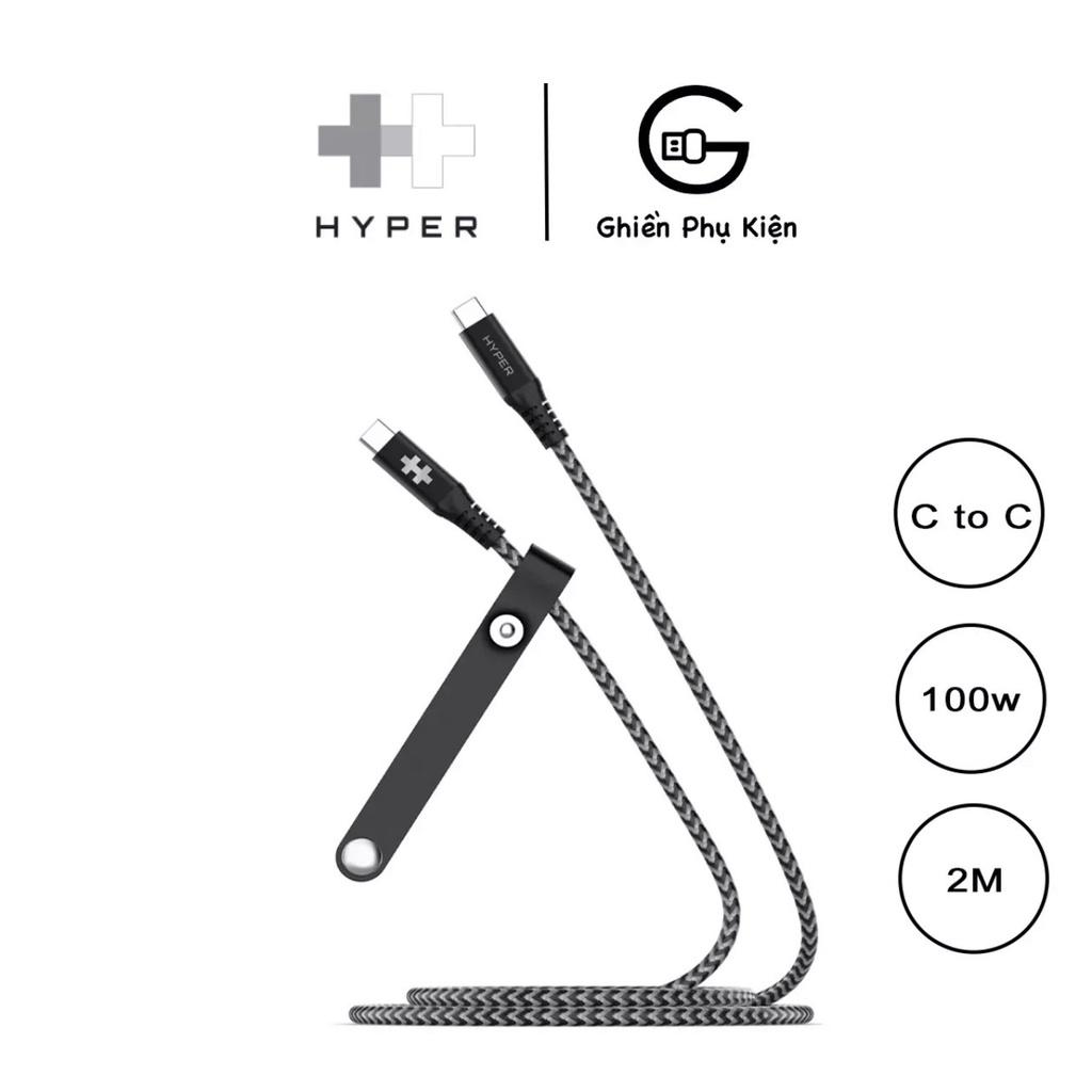 CÁP USB-C TO USB-C 2M HYPERDRIVE DATA &amp; CHARGING 10GBPS + 100W - HD-CBG601- HÀNG CHÍNH HÃNG