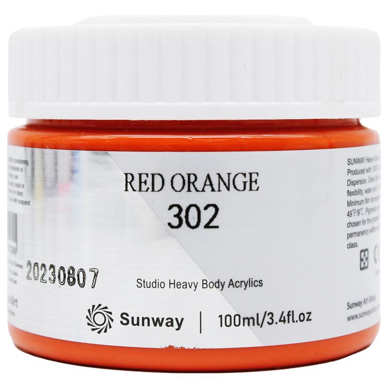 Tuýp Màu Vẽ Acrylic 100 ml - Sunway No.302 - Red Orange