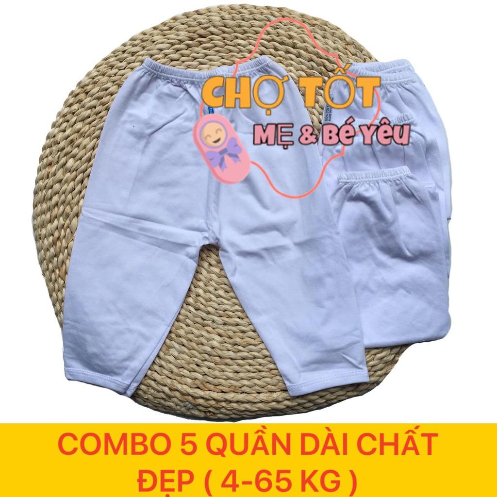 COMBO 5 QUẦN DÀI COTTON TRẮNG MẶC NHÀ BOSSINI 3-55KG