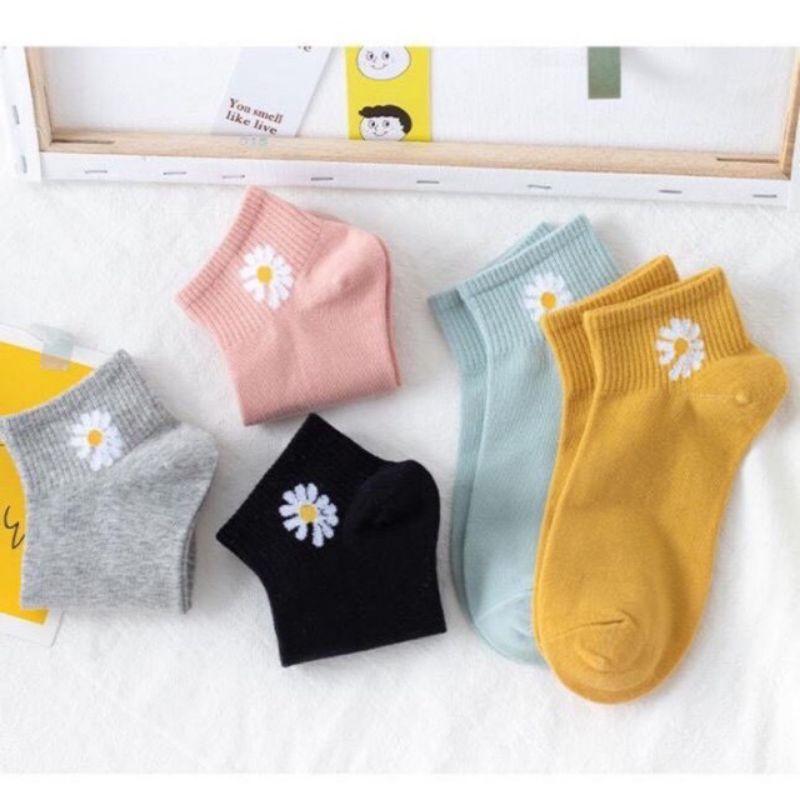 Set 10 Đôi Tất Hè Hoa Cúc Cổ Ngắn, Tất Hoa Cúc Siêu Cute, Thiết kế tinh tế cực kỳ đáng yêu, trẻ trung