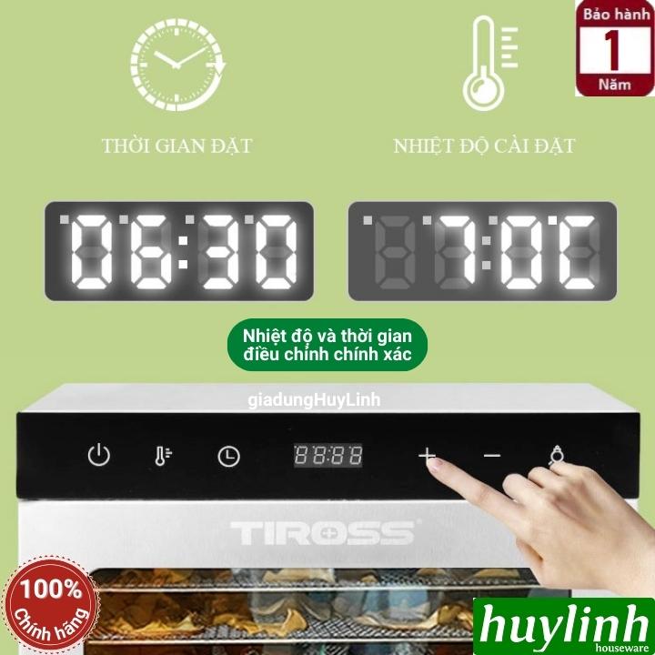 Máy sấy thực phẩm Tiross TS9685 - 10 khay INOX - 800W [Máy sấy trái cây - hoa quả] - Hàng chính hãng