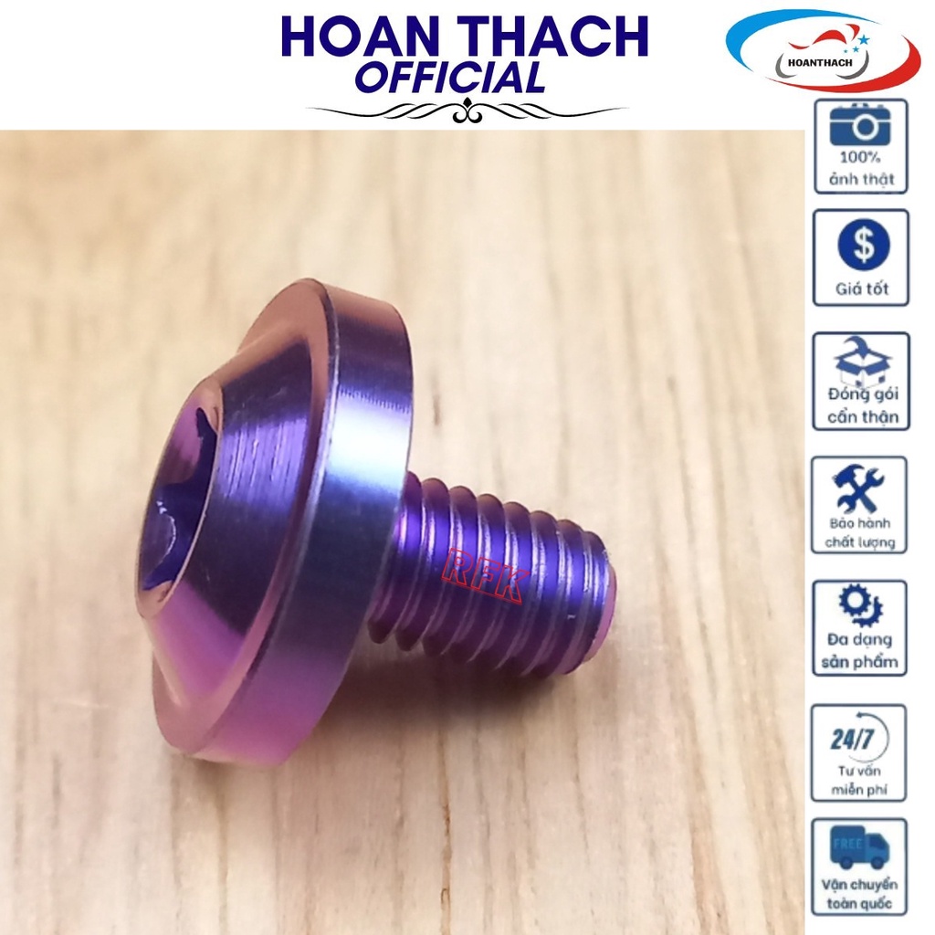 Ốc Gr5 Titan Dù 6L10 Xanh Tím dùng cho nhiều dòng xe  SP010294 (giá 1 con)