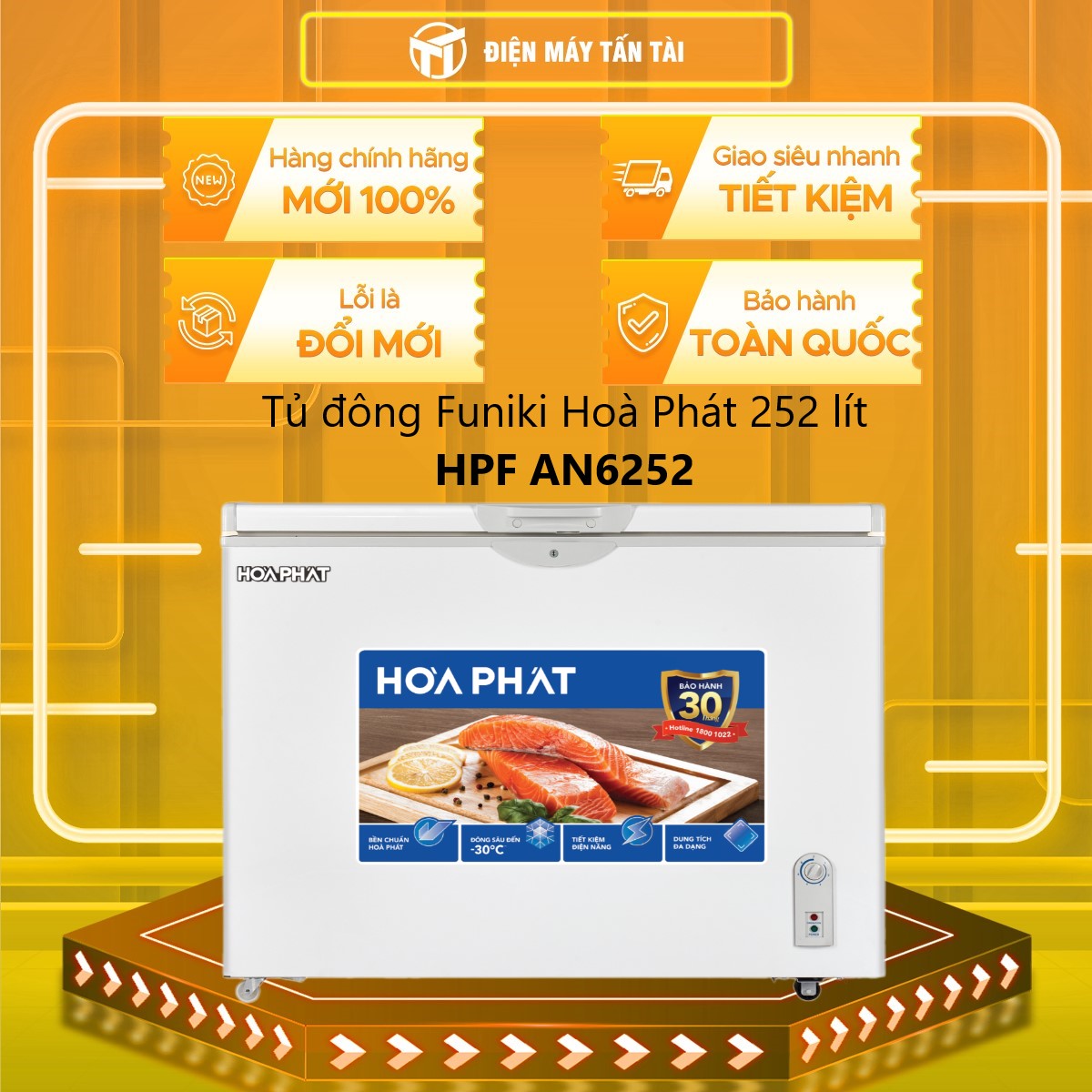 Tủ Đông Hòa Phát 252 Lít HPF AN6252 1 cửa - Hàng Chính Hãng (Chỉ Giao HCM)