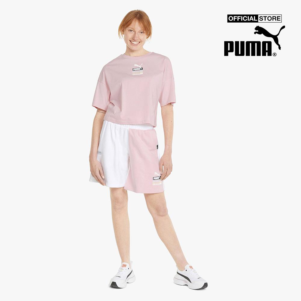 PUMA - Quần shorts thể thao nữ Brand Love High Waisted 534464