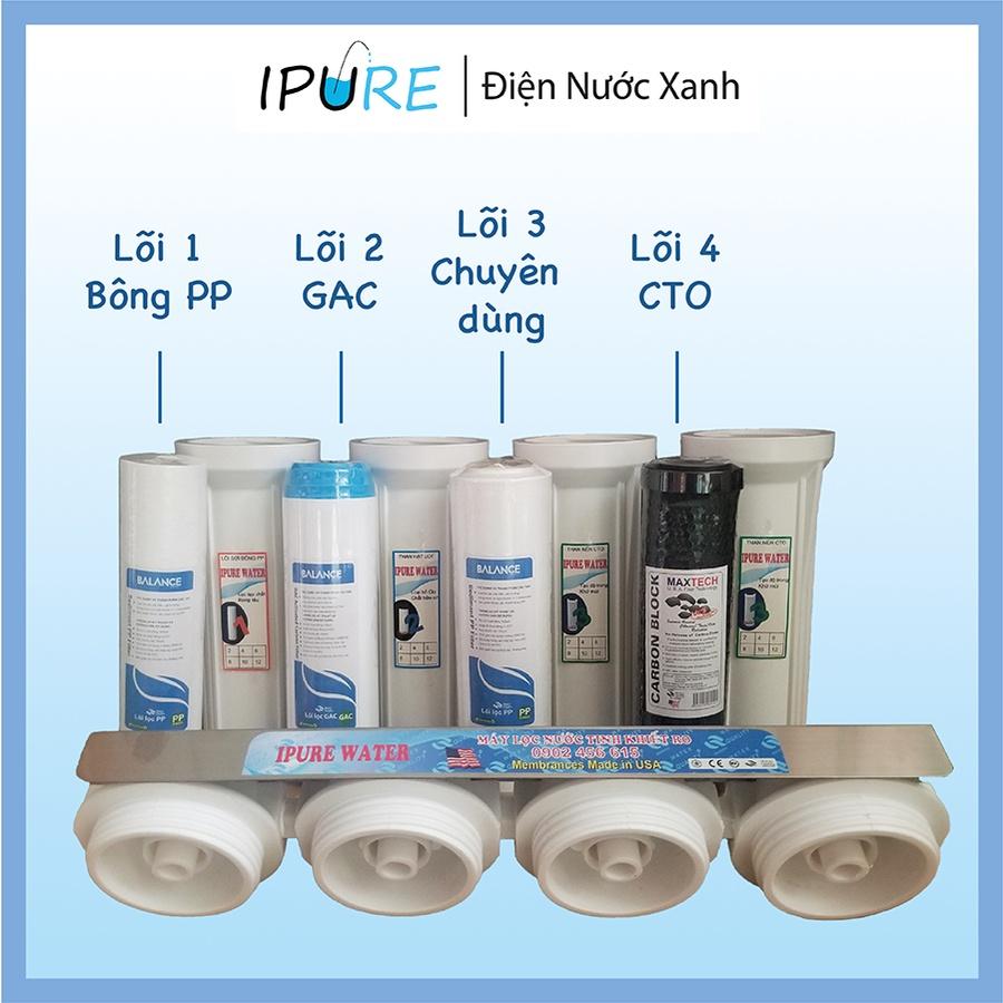 Máy lọc nước thô 4 cấp lọc DNX IPURE bộ lọc nước đầu nguồn nâng pH khử sắt clo