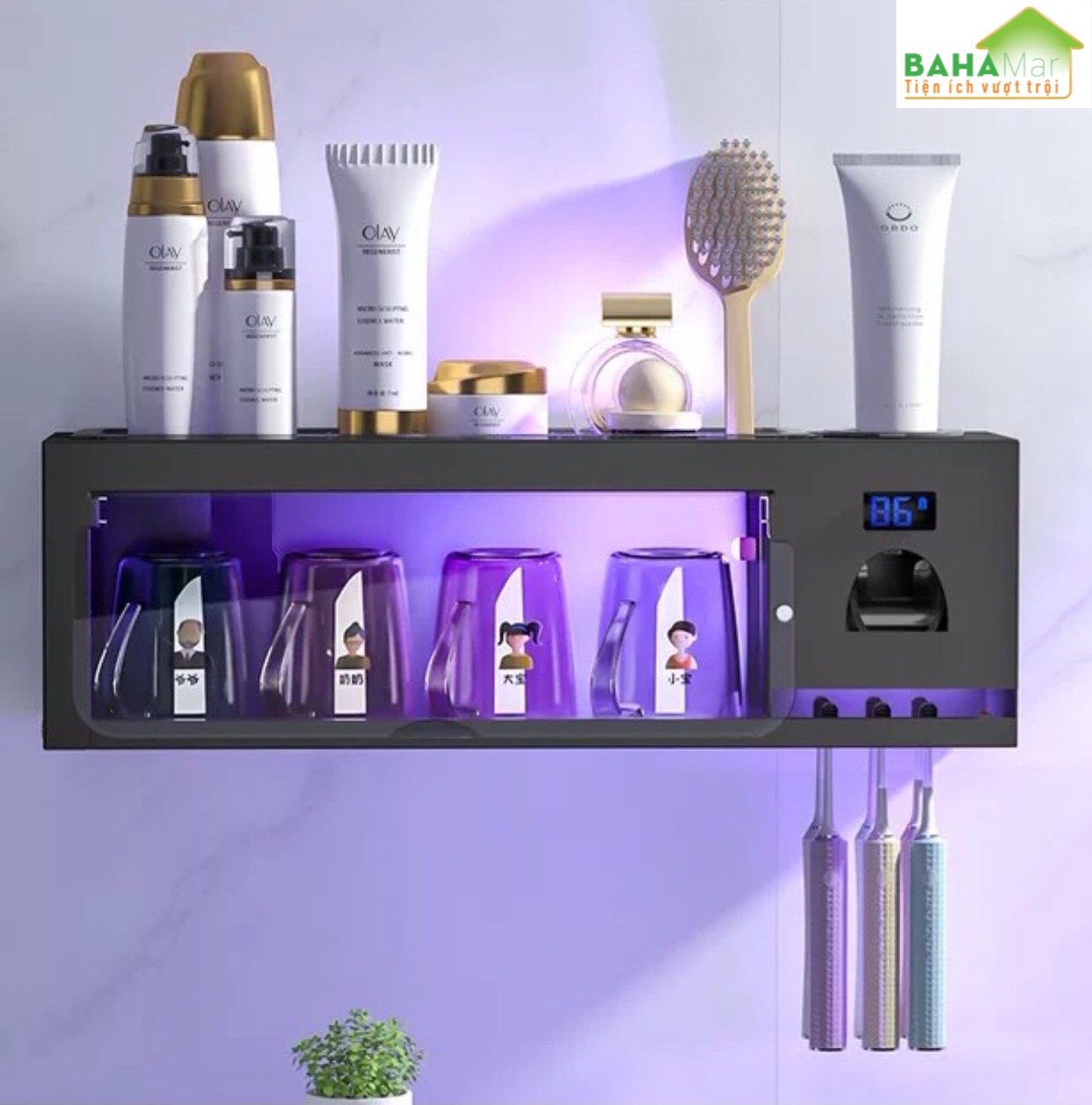 KỆ BÀN CHẢI ĐÁNH RĂNG - BỘ 4 CỐC ĐÁNH RĂNG RIÊNG TỪNG NGƯỜI "BAHAMAR"