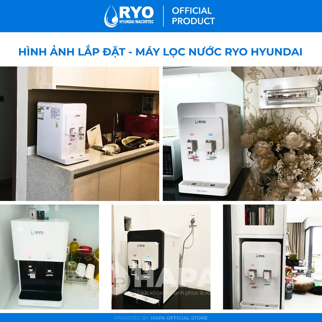 Bộ 4 Lõi Lọc Nước RYO HYUNDAI RP100H, Sediment, Pre-Carbon, UF Membrane Filter, Post Carbon. Nhập Khẩu Hàn Quốc - Hàng Chính Hãng.