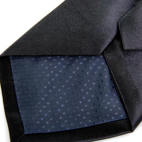 9xSolid Color Satin Neck Tie Necktie for Men - Black