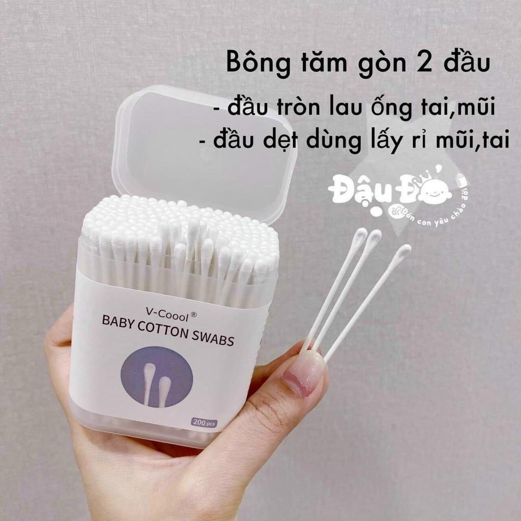 BÔNG TĂM VCOOL -có đầu móc nhỏ lấy ráy tai sỉ mũi nhẹ nhàng êm ái -Tăm bông trẻ em Vcool đầu nhỏ tiệt trùng