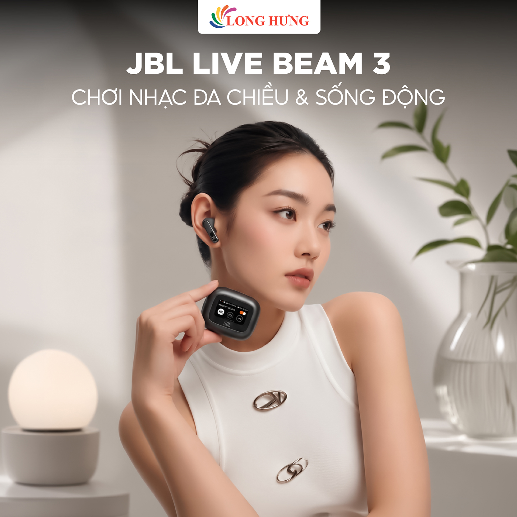 Tai nghe Bluetooth True Wireless JBL Live Beam 3 - Hàng chính hãng