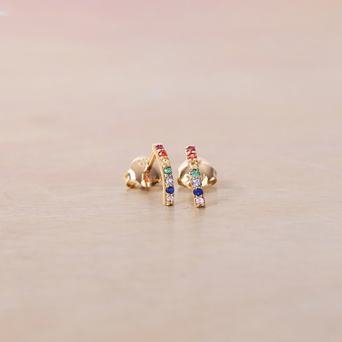 Bông tai bạc cầu vồng cao cấp sang trọng cá tính Gix Jewel BT18
