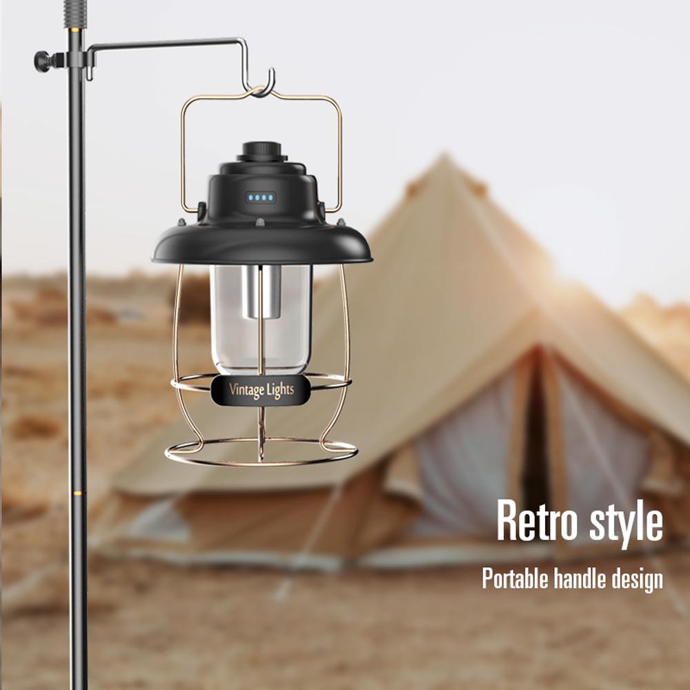 Outdoor Portable Stepless Dimming LED Camping Light USB Rechargeable Bright Lantern Emergency Lamp Street Stall Lighting