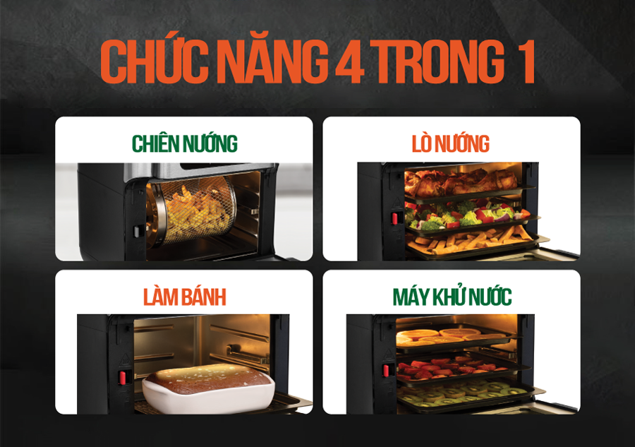 Nồi chiên không dầu điện tử đa chức năng 12 lít Roler RA-3116A - Hàng Chính Hãng