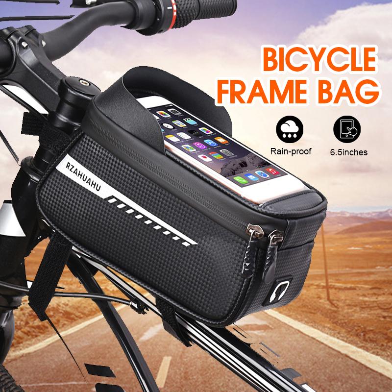 Túi xe đạp, túi đựng đồ treo sườn xe đạp thể thao chống thấm nước, có ngăn đựng điện thoại cảm ứng tiện dụng