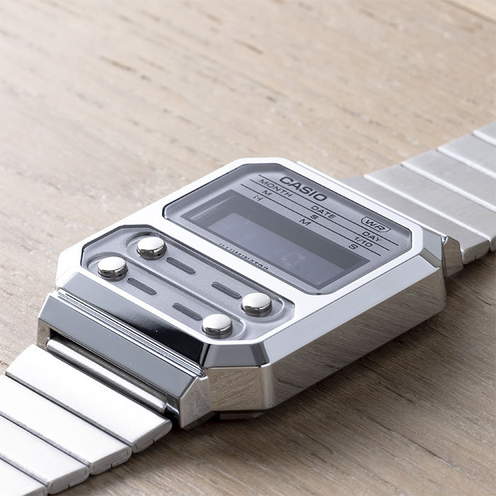 Đồng hồ unisex dây kim loại Casio Standard chính hãng Anh Khuê A100WE-7BDF
