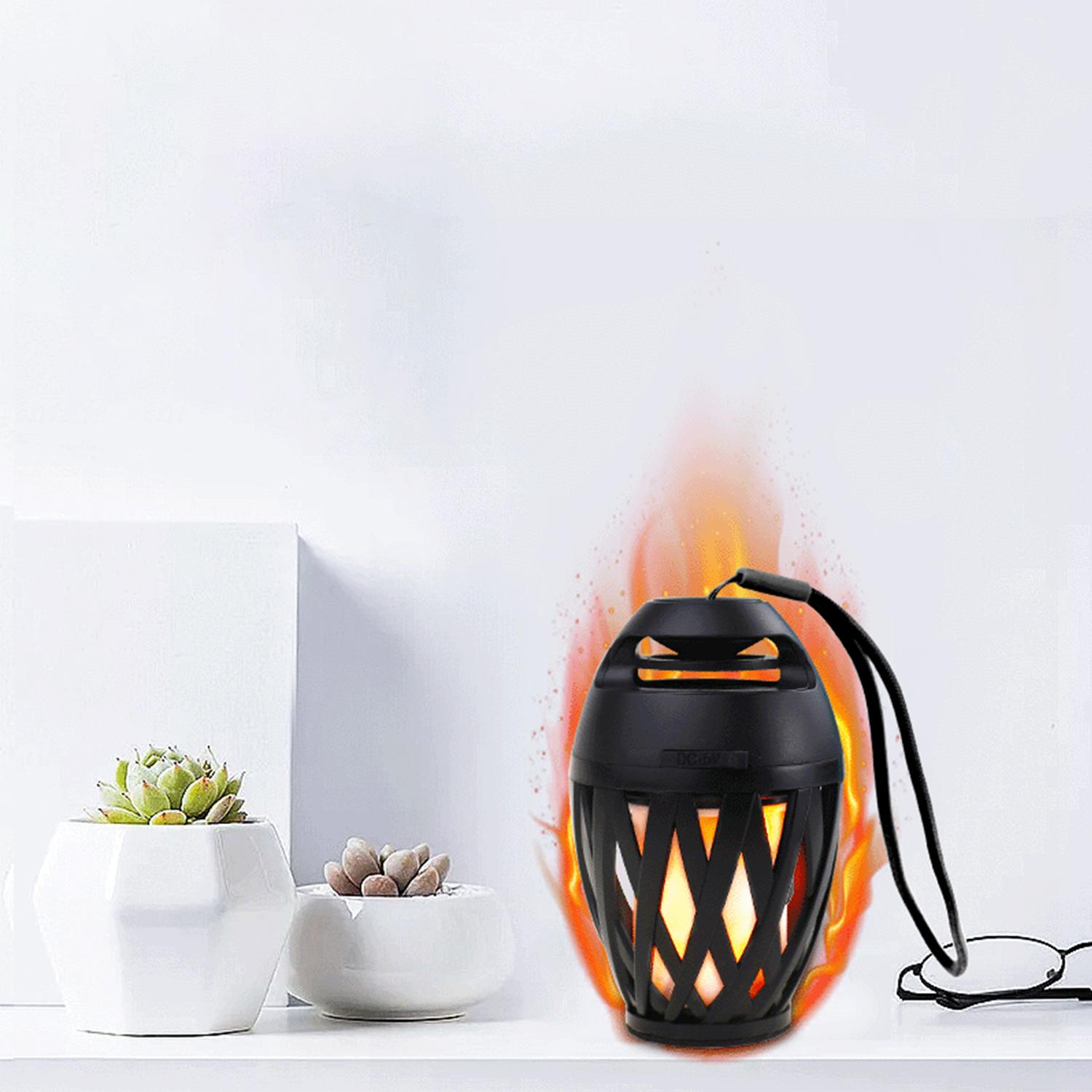 Loa bluetooth di động có dây treo rảnh tay, chất âm trầm, đèn LED ngọn lửa