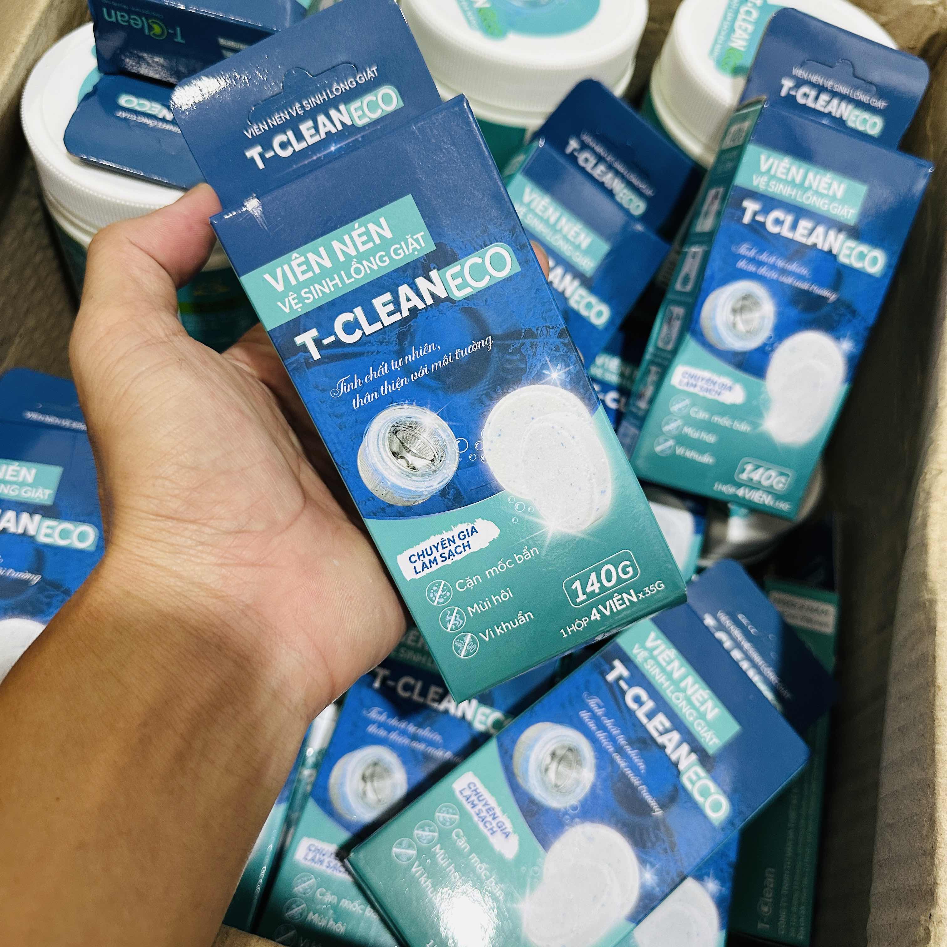 Viên Tẩy Vệ Sinh Lồng Máy Giặt T-Clean 4 Viên - Loại Bỏ Mùi Hôi - Cặn Bẩn Lâu Ngày - Giúp Quần Áo Thơm Tho