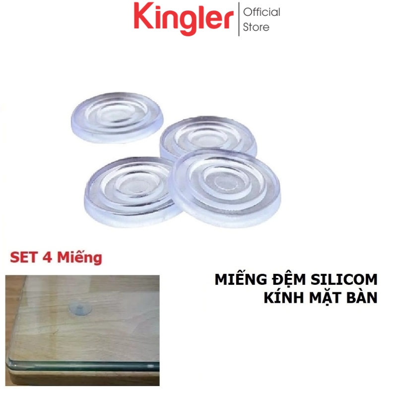Đệm Silicon Lót Giữa Kính Và Mặt Bàn, Miếng Đệm Kê Kính Trong Suốt, Chống Xê Dịch Và Trơn Trượt Mặt Kính. Kingler 5505