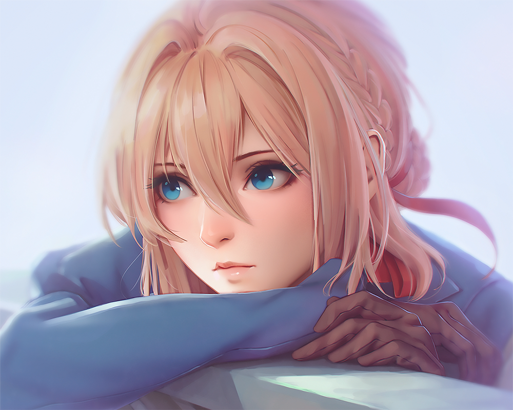 Poster A4 dán tường Anime, decal 21x30 trang trí có keo Violet Evergarden Wallpapers .png