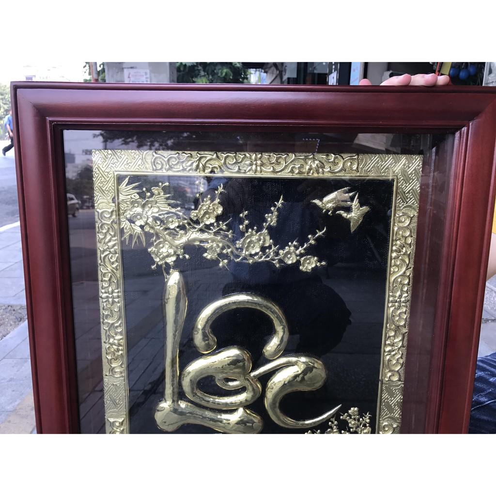 Tranh Chữ Lộc Bằng Đồng Chạm Thủ Công- quà tặng tân gia ý nghĩa