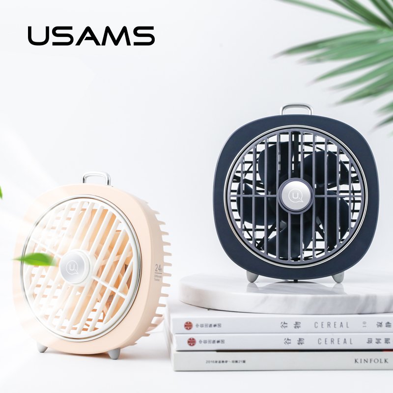 Quạt bàn mini có đèn USAMS US-ZB065 Desktop mini Lamp Fan - Hàng chính hãng