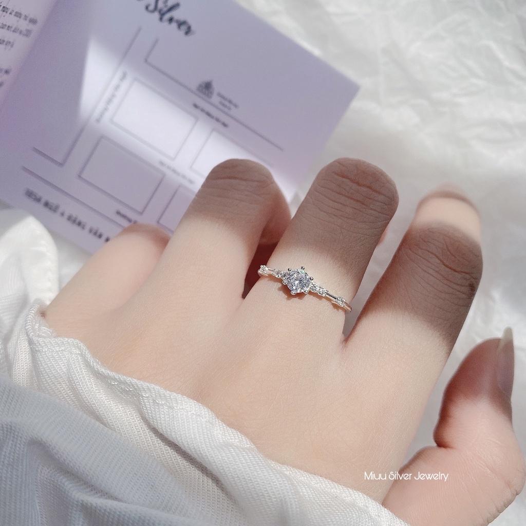 Nhẫn bạc Miuu Silver, nhẫn nữ đính đá Cateria Ring