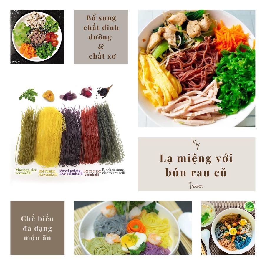 Bún Rau Củ -Mì Gạo Rau Củ Nguyên Minh mix 300gr - Dinh Dưỡng Từ Bột Gạo Và Bột Rau Củ,Cho Bé Ăn Dặm,Người Ăn Kiêng