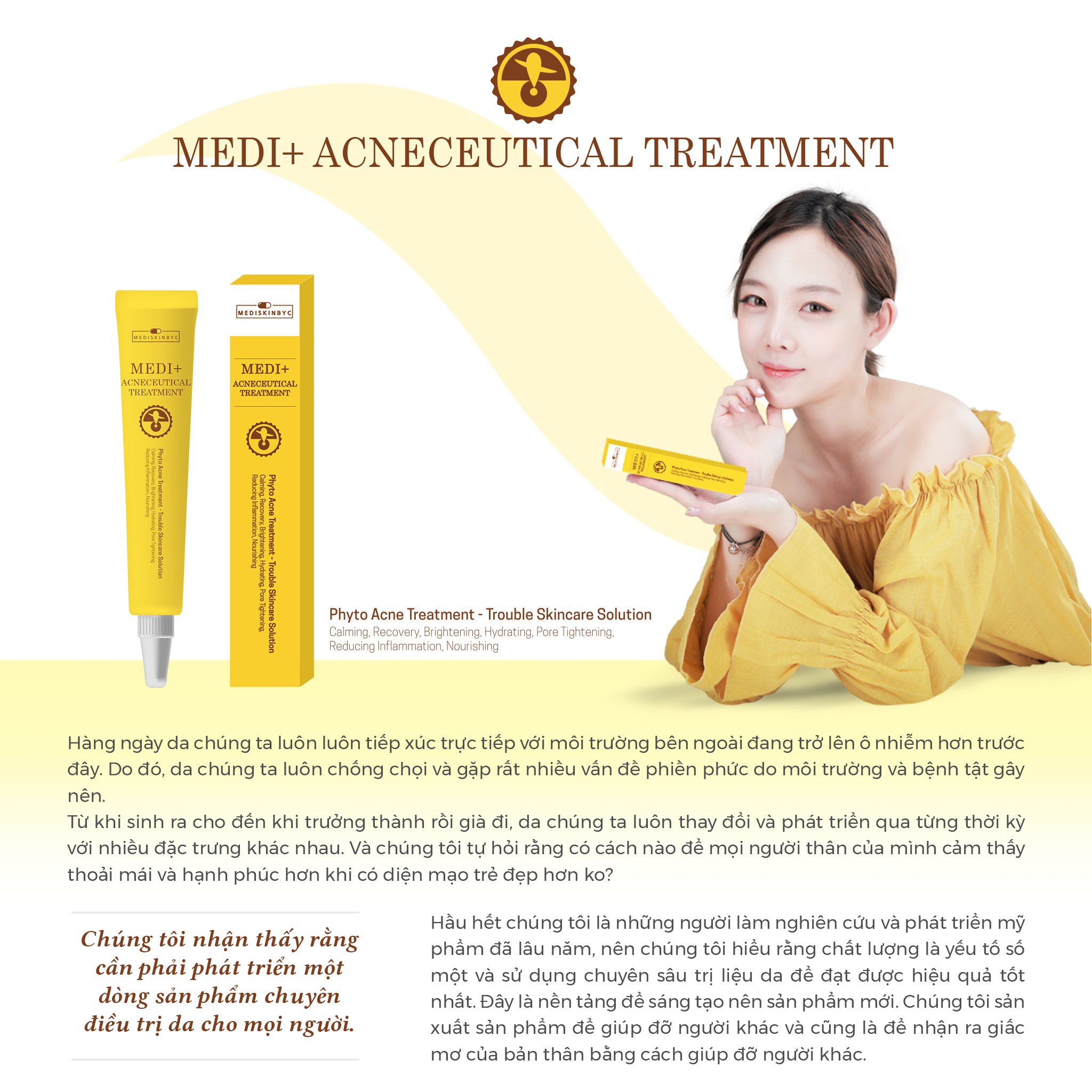 Gel Giảm Mụn Trắng Da Medi+ Acneceutical Treatment MEDISKINBYC