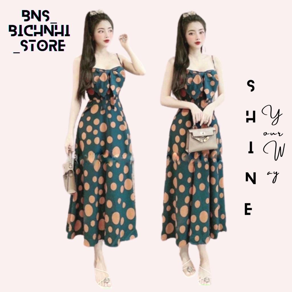 ĐẦM MAXI 2 DÂY NƠ NGỰC (CÓ TÚI - CÓ ĐỆM NGỰC) MX1823 - BNS