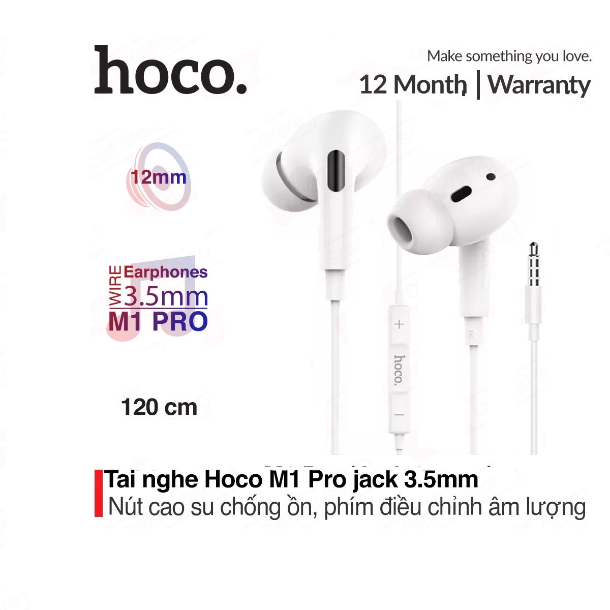 Tai nghe có dây M1 Pro 3.5mm âm thanh hay Hi-Res, chống ồn, hỗ trợ mic nghe gọi, gaming dây dài 1.2M - Hàng Chính Hãng