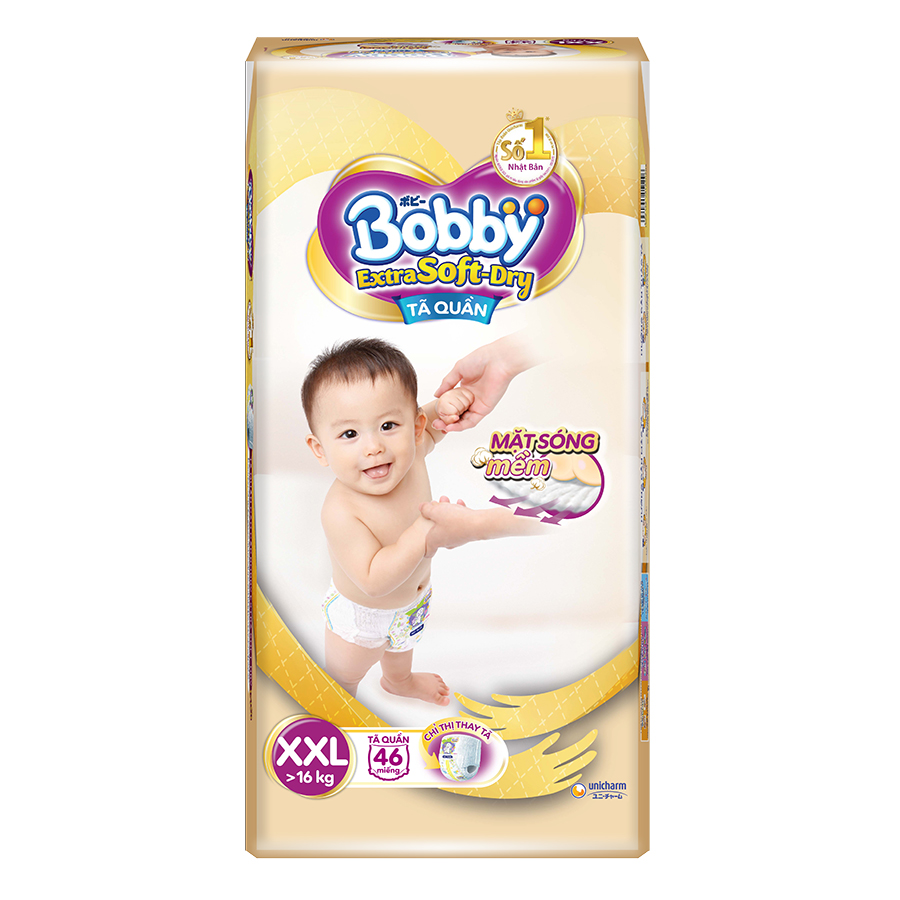 Tã quần cao cấp Bobby Extra Soft Dry thun chân ngăn hằn XXL46